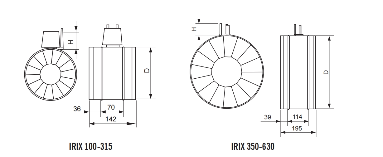 Dimension of IRIX Damper (IRIX)